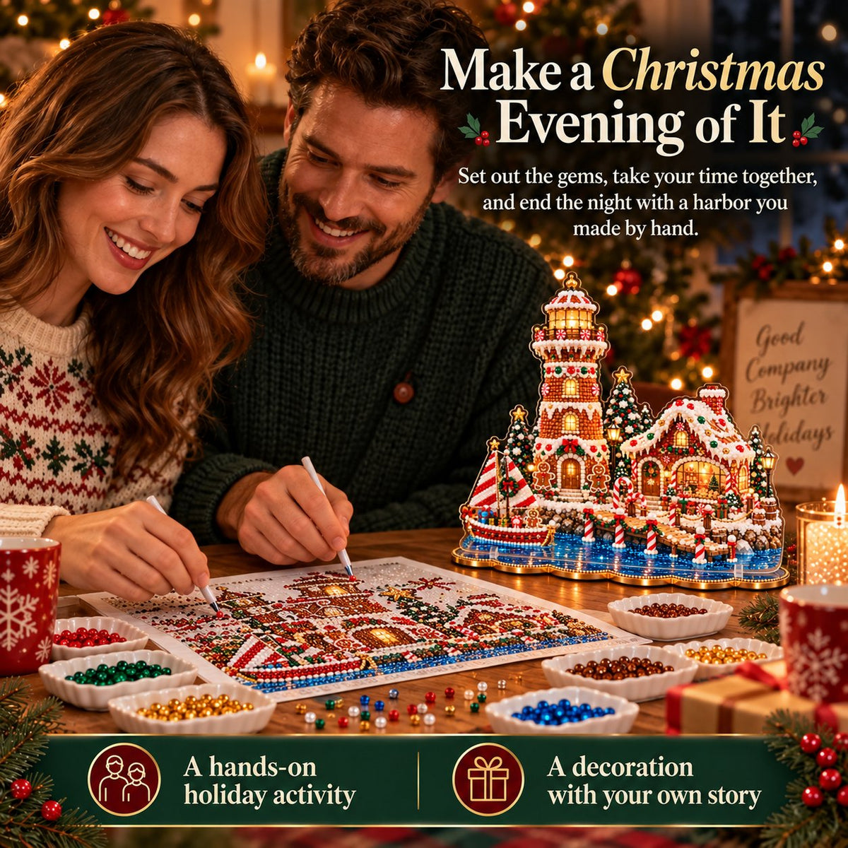 🔥Limited time 70% OFF -💎🎄Christmas Lighthouse Diamond Painting Art Kit - Create Your Own Christmas Lighthouse