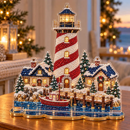 🔥Limited time 70% OFF -💎🎄Christmas Lighthouse Diamond Painting Art Kit - Create Your Own Christmas Lighthouse