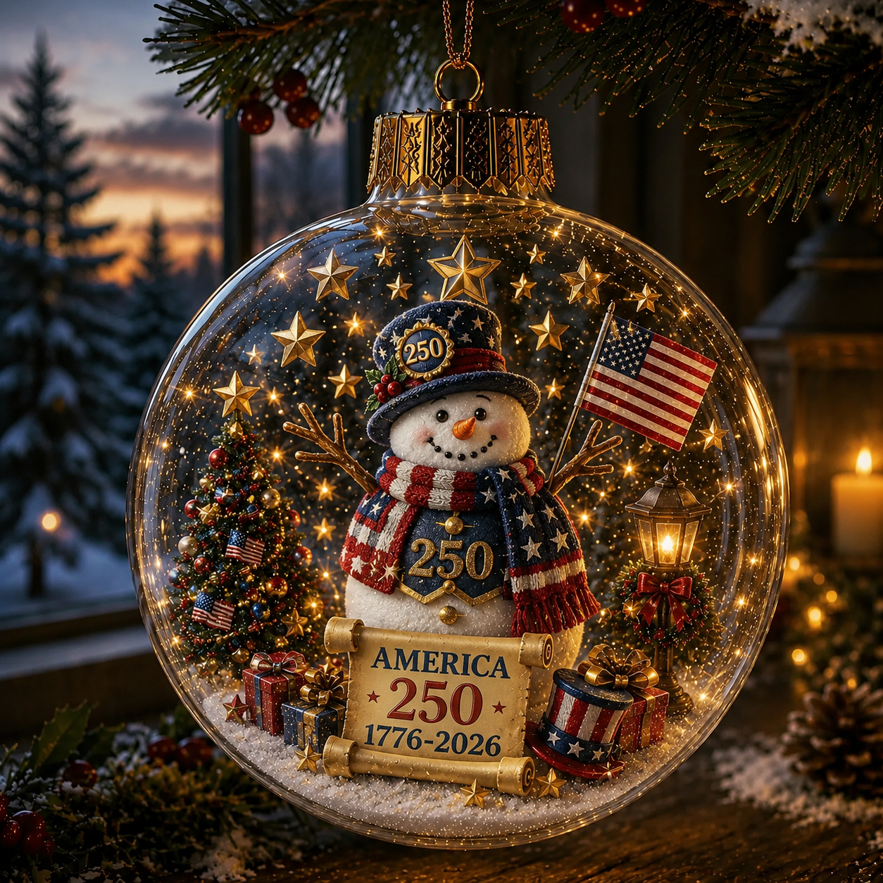 🔥Last Day: Huge Discounts!!🔥 America 250 Heritage Crystal Ornament™