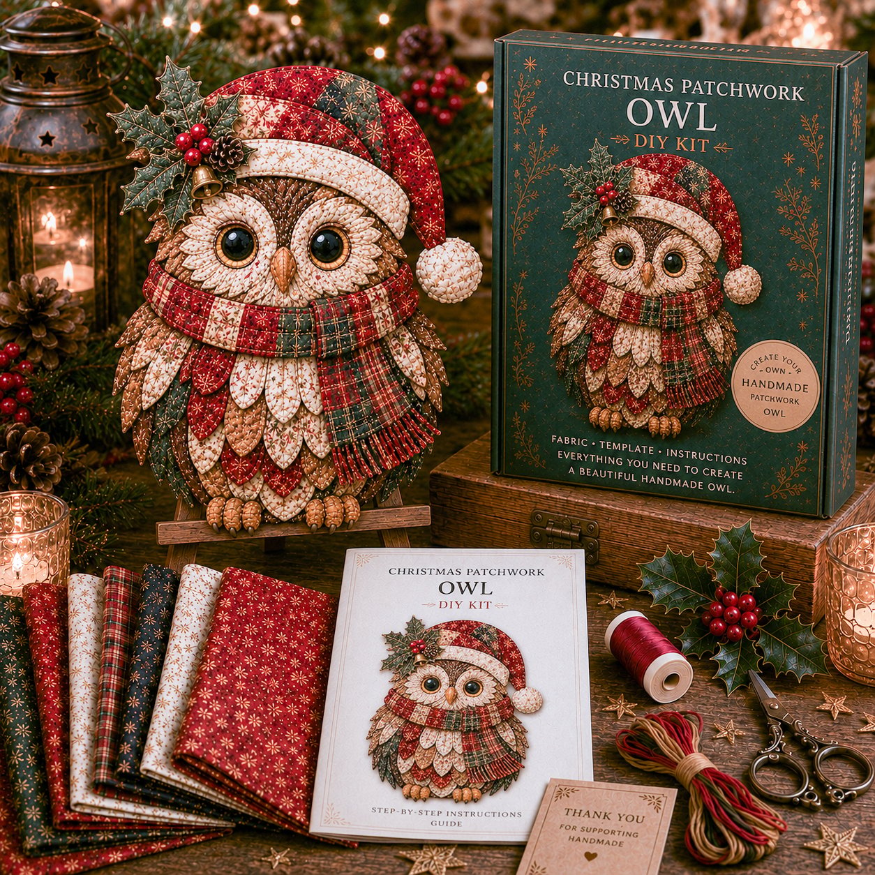 🔥Limited time 70% OFF -🎅✨Christmas Patchwork Fabric DIY Decor Kit