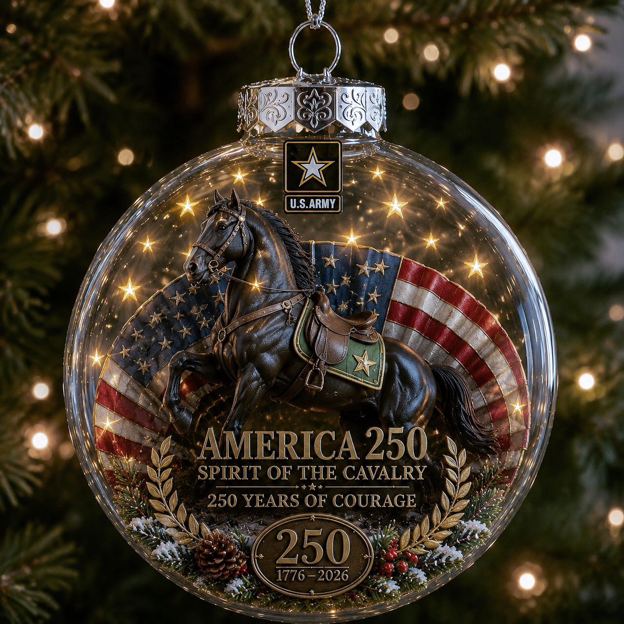 🎄 LAST DAY 75% OFF 🇺🇸 America 250th Military Legacy Light-Up Christmas Ball