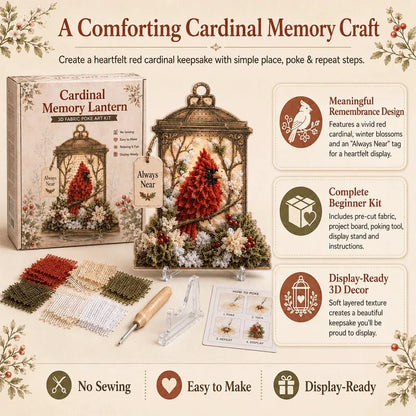 🔥 LAST DAY 70% OFF –⚡50K+ SOLD! 🕊️ Always Near 3D Fabric Poke Art Memory Lantern Kit