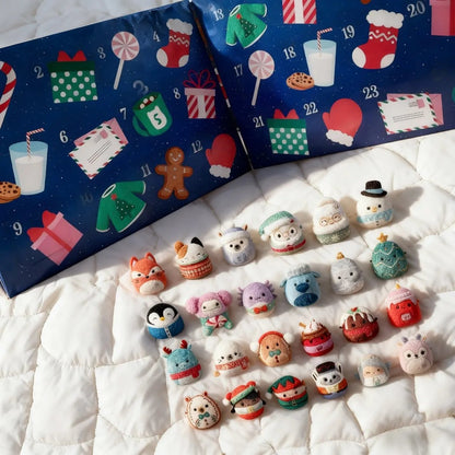 🔥Last 40pcs🎉-✨🎄2026 Squishmallows Micromallows 24-Day Holiday Plush Advent Calendar