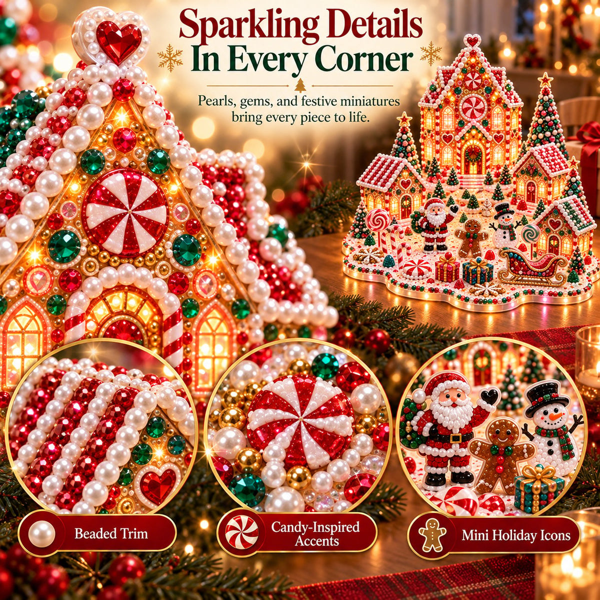 🔥 Limited Time 70% OFF – ✨🔥Magical Christmas Village 3D Gem Art DIY Kit