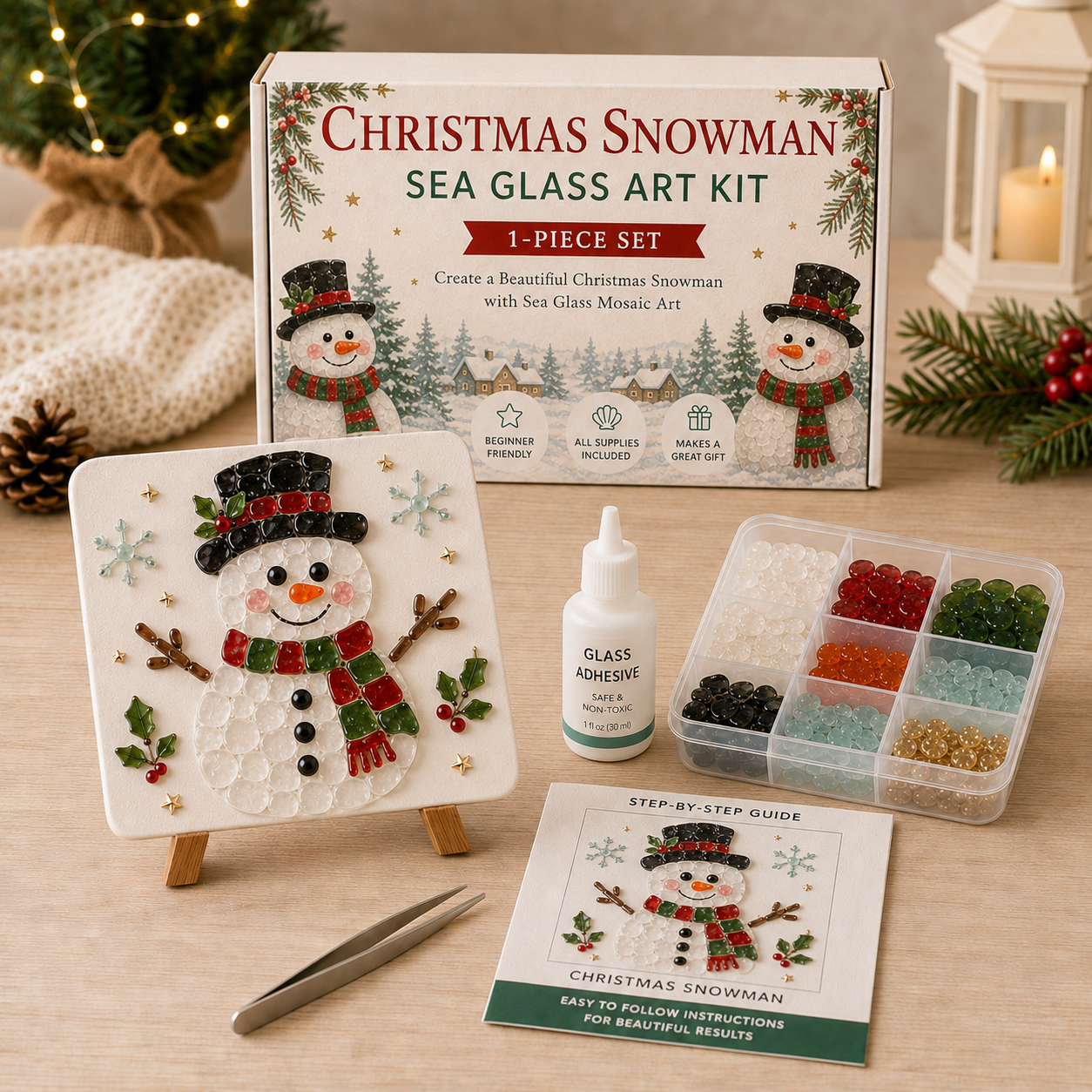 🎄 create your own magical christmas sea glass art ✨