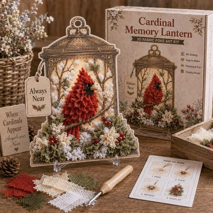 🔥 LAST DAY 70% OFF –⚡50K+ SOLD! 🕊️ Always Near 3D Fabric Poke Art Memory Lantern Kit