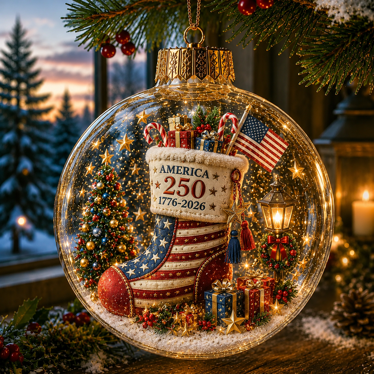 🔥Last Day: Huge Discounts!!🔥 America 250 Heritage Crystal Ornament™