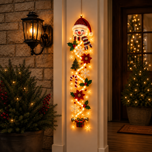 🔥Limited time 70% OFF -✨🎄Light‑Up Glowing Christmas Door Hanger - Festive Home Decor