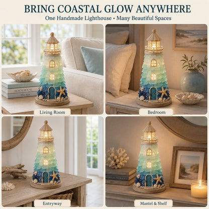 ⏳Last Day: Huge Discounts 🌊 Beginner-Friendly DIY Lighted Sea Glass-Style Lighthouse Kit Collection | Complete Kit with Sea Glass-Style Pieces, LED Lights & Step-by-Step Guide Included 💕