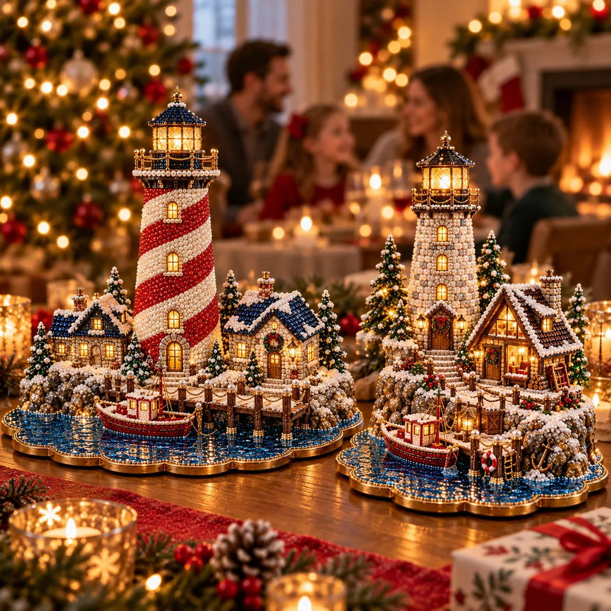 🔥Limited time 70% OFF -💎🎄Christmas Lighthouse Diamond Painting Art Kit - Create Your Own Christmas Lighthouse