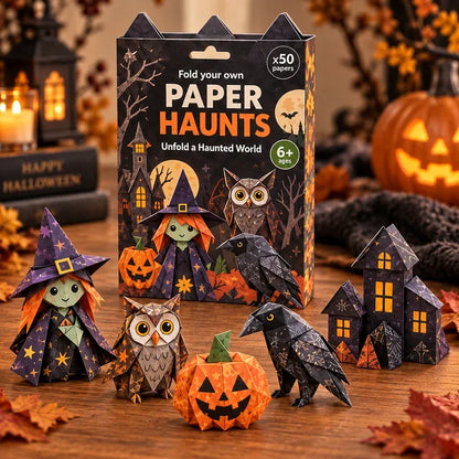 🎃 ✨Halloween 3D Paper Craft Kit – 50 Pre-Printed Sheets + Step-by-Step Guide