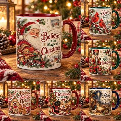 🔥Limited time 49% OFF -🎄☕Vintage Christmas Porcelain Mug – Bring Holiday Charm to Every Sip!