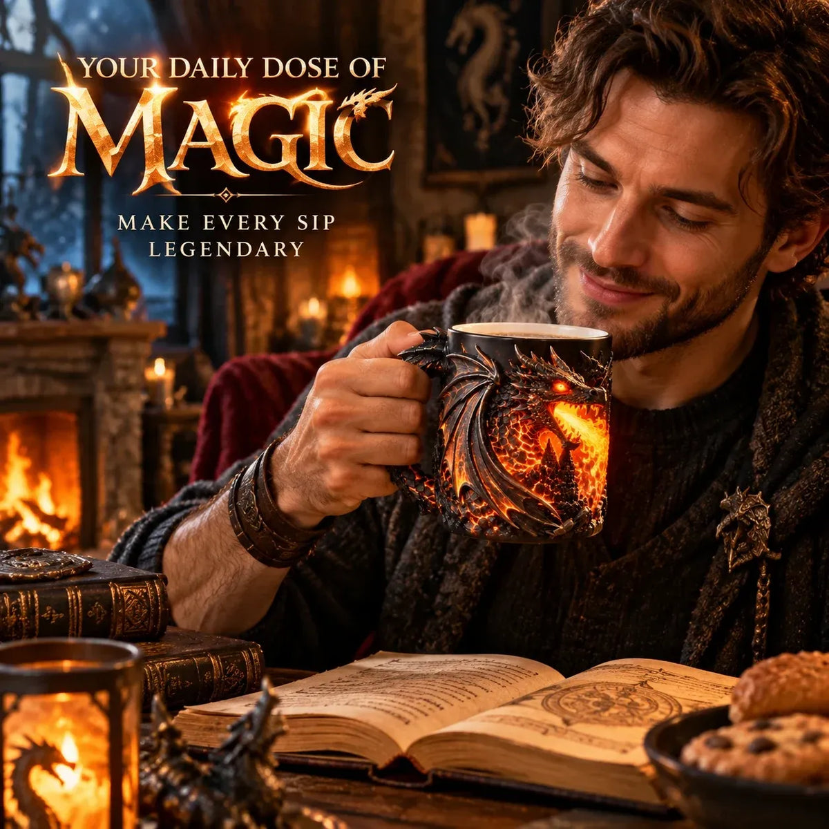 🔥 Last Day 70% OFF 🐉 Dragonfire 3D Heat-Reveal Magic Mug | Add a Hot Drink. Awaken the Dragon.🔥