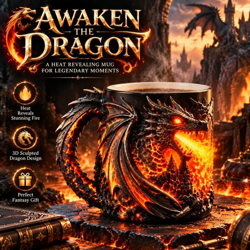 🔥 Last Day 70% OFF 🐉 Dragonfire 3D Heat-Reveal Magic Mug | Add a Hot Drink. Awaken the Dragon.🔥