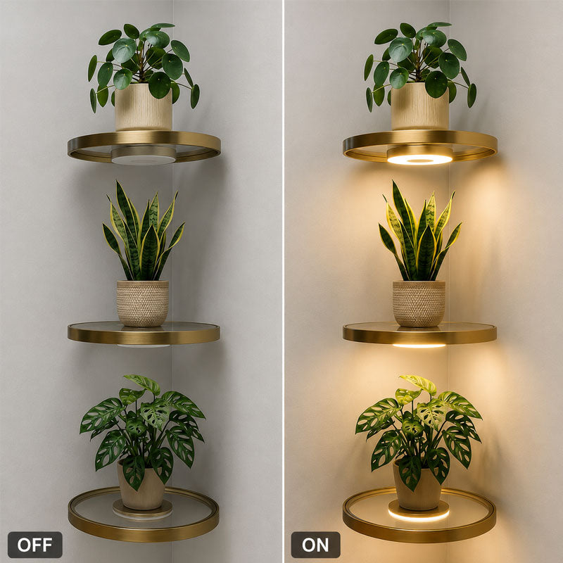 🔥Limited time 70% OFF - 🌟Floating Wall Shelf with Built-in Ambient LED Light&USB Charging🌲