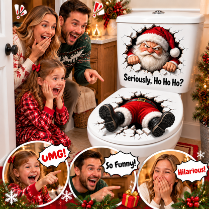 🔥Limited time 49% OFF -🚽🎅 Funny Christmas 3D Illusion Toilet Stickers – The Ultimate Holiday Bathroom Prank!😂
