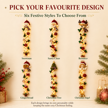 🔥Limited time 70% OFF -✨🎄Light‑Up Glowing Christmas Door Hanger - Festive Home Decor
