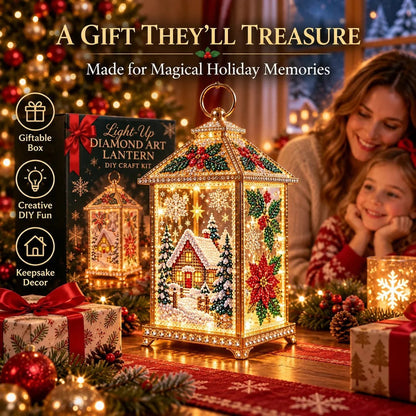 🔥Limited time 70% OFF - ✨💎DIY Light-Up Diamond Art Lantern -  Create Your Own Sparkling Glow