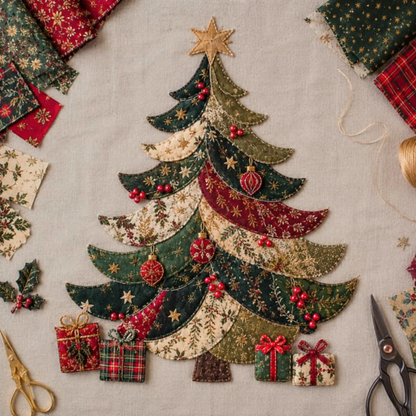 🔥Limited time 70% OFF -🎅✨Christmas Patchwork Fabric DIY Decor Kit