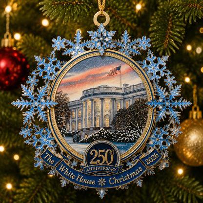 🔥Last Day 70% OFF – 🎄✨White House 250th Anniversary Commemorative Snowflake Ornament