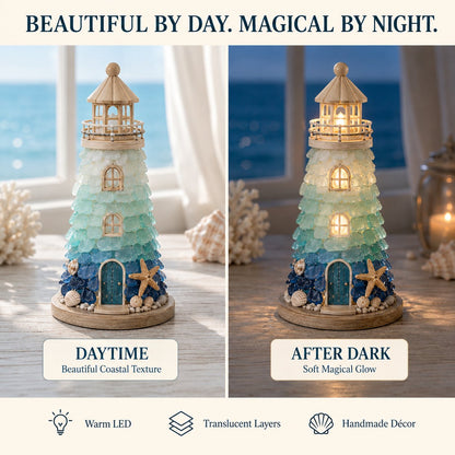 ⏳Last Day: Huge Discounts 🌊 Beginner-Friendly DIY Lighted Sea Glass-Style Lighthouse Kit Collection | Complete Kit with Sea Glass-Style Pieces, LED Lights & Step-by-Step Guide Included 💕