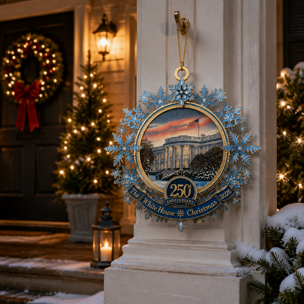 🔥Last Day 70% OFF – 🎄✨White House 250th Anniversary Commemorative Snowflake Ornament