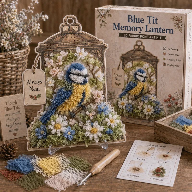 🔥 LAST DAY 70% OFF –⚡50K+ SOLD! 🕊️ Always Near 3D Fabric Poke Art Memory Lantern Kit
