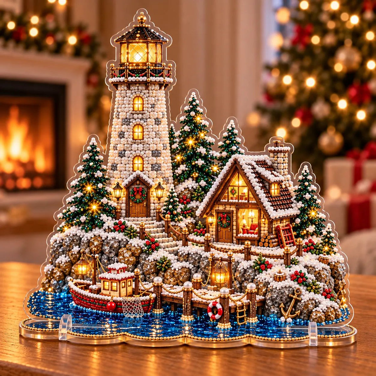 🔥Limited time 70% OFF -💎🎄Christmas Lighthouse Diamond Painting Art Kit - Create Your Own Christmas Lighthouse