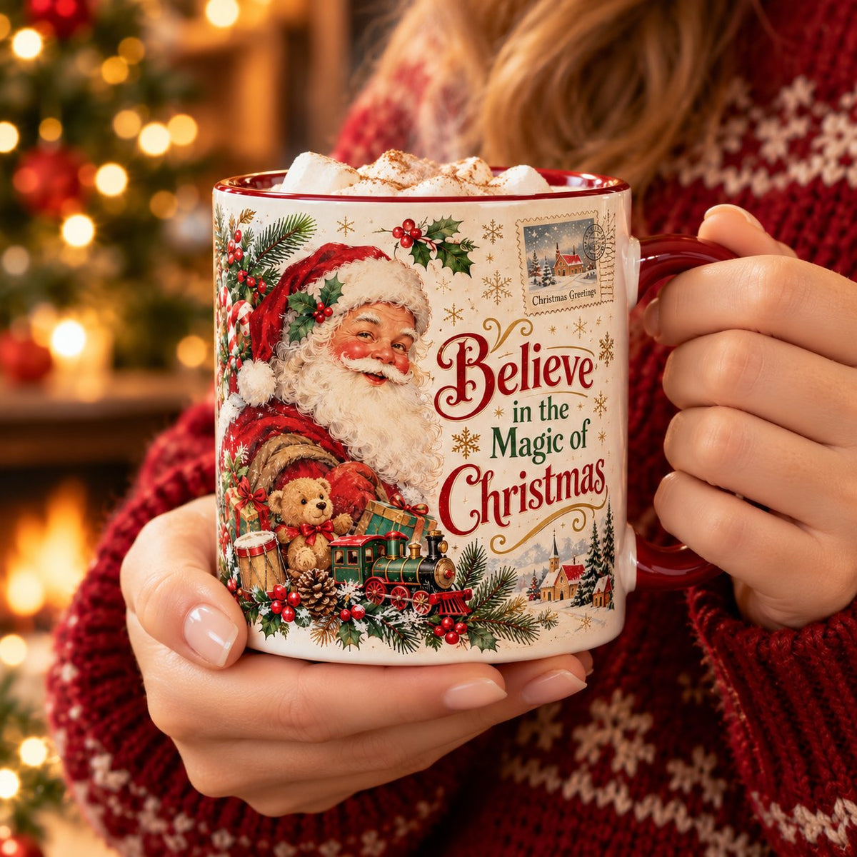 🔥Limited time 49% OFF -🎄☕Vintage Christmas Porcelain Mug – Bring Holiday Charm to Every Sip!