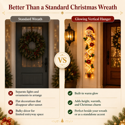 🔥Limited time 70% OFF -✨🎄Light‑Up Glowing Christmas Door Hanger - Festive Home Decor
