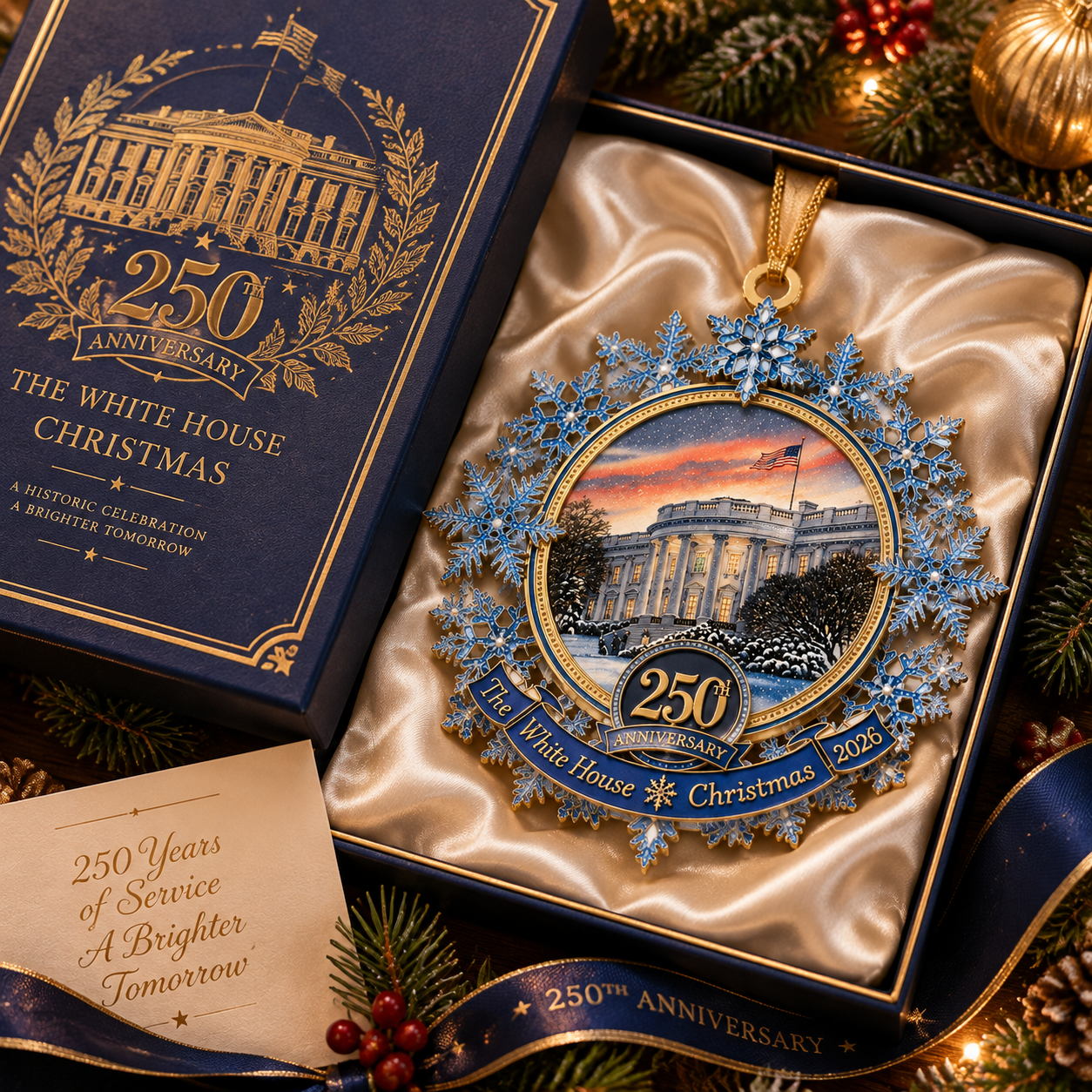 🔥Last Day 70% OFF – 🎄✨White House 250th Anniversary Commemorative Snowflake Ornament
