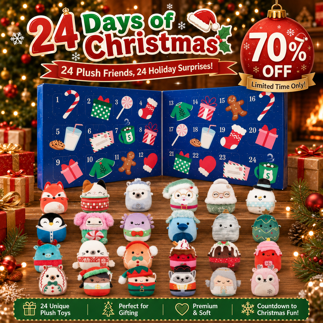 🔥Last 40pcs🎉-✨🎄2026 Squishmallows Micromallows 24-Day Holiday Plush Advent Calendar