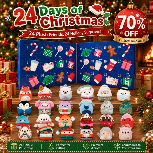 🔥Last 40pcs🎉-✨🎄2026 Squishmallows Micromallows 24-Day Holiday Plush Advent Calendar