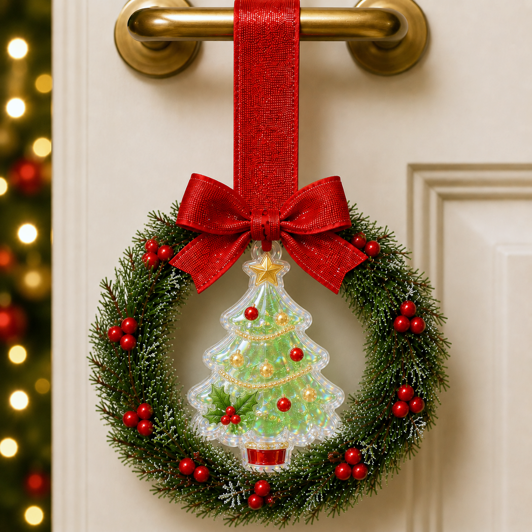 🔥Last 45pcs🎉-🎄Mini Christmas Wreath Handle Decorations – Festive Door & Cabinet Ornaments✨