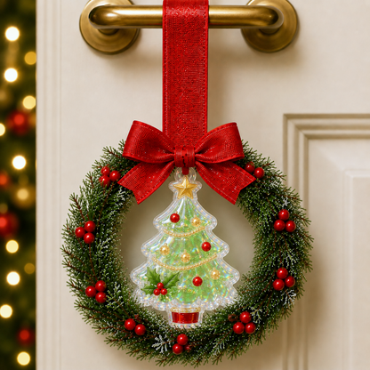 🔥Last 45pcs🎉-🎄Mini Christmas Wreath Handle Decorations – Festive Door & Cabinet Ornaments✨