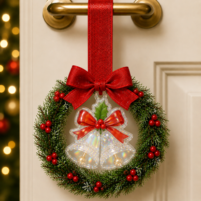 🔥Last 45pcs🎉-🎄Mini Christmas Wreath Handle Decorations – Festive Door & Cabinet Ornaments✨