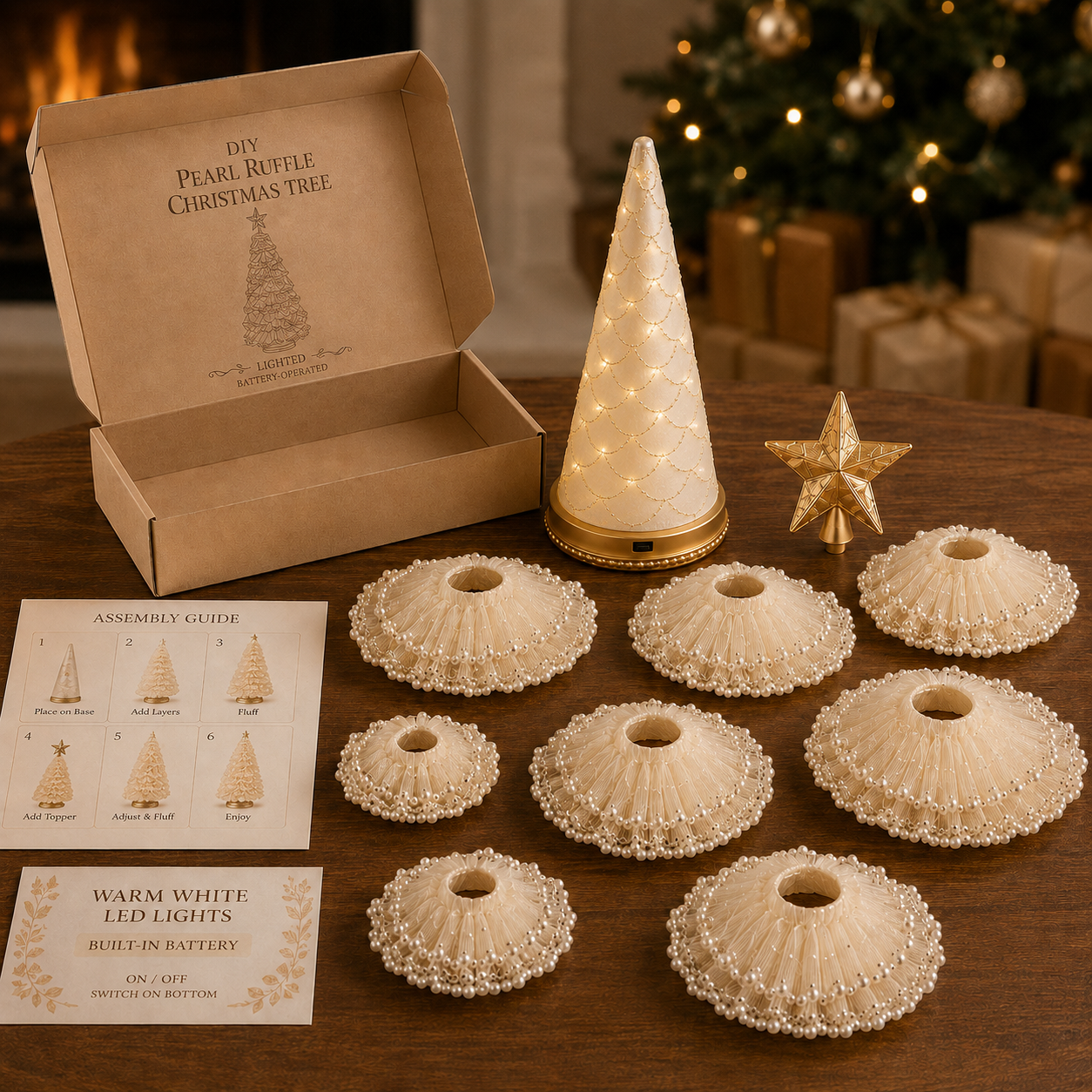 DIY Lighted Christmas Tree Craft Kit with 6-Hour Timer