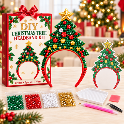 ✨ Christmas Sparkle Diamond Painting Headband Kit