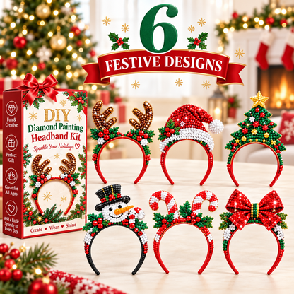 ✨ Christmas Sparkle Diamond Painting Headband Kit