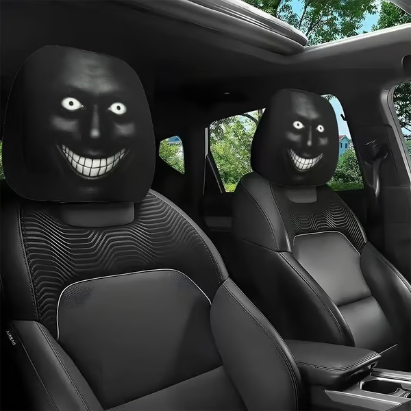🔥Limited time 70% OFF -Funny Cartoon Car Headrest Covers – 2PCS Universal Fit