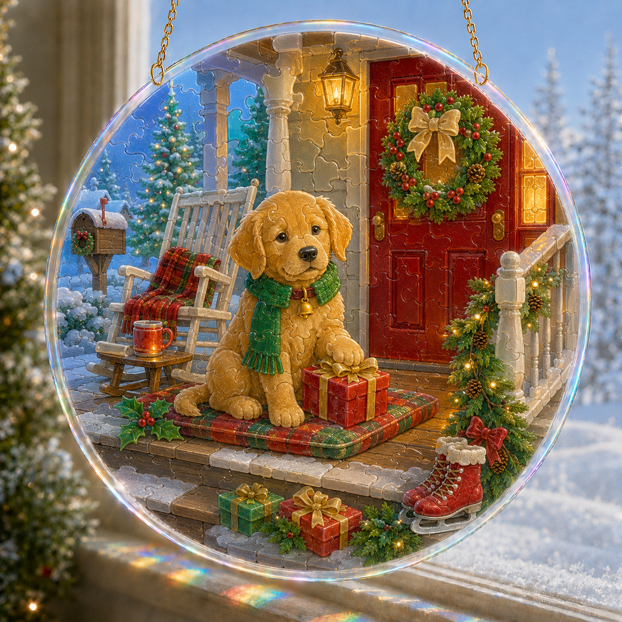 🔥 Limited Time 70% OFF – 🎅✨ Christmas Puzzle Hanging Ornament Kit – Sparkling DIY Window Suncatcher