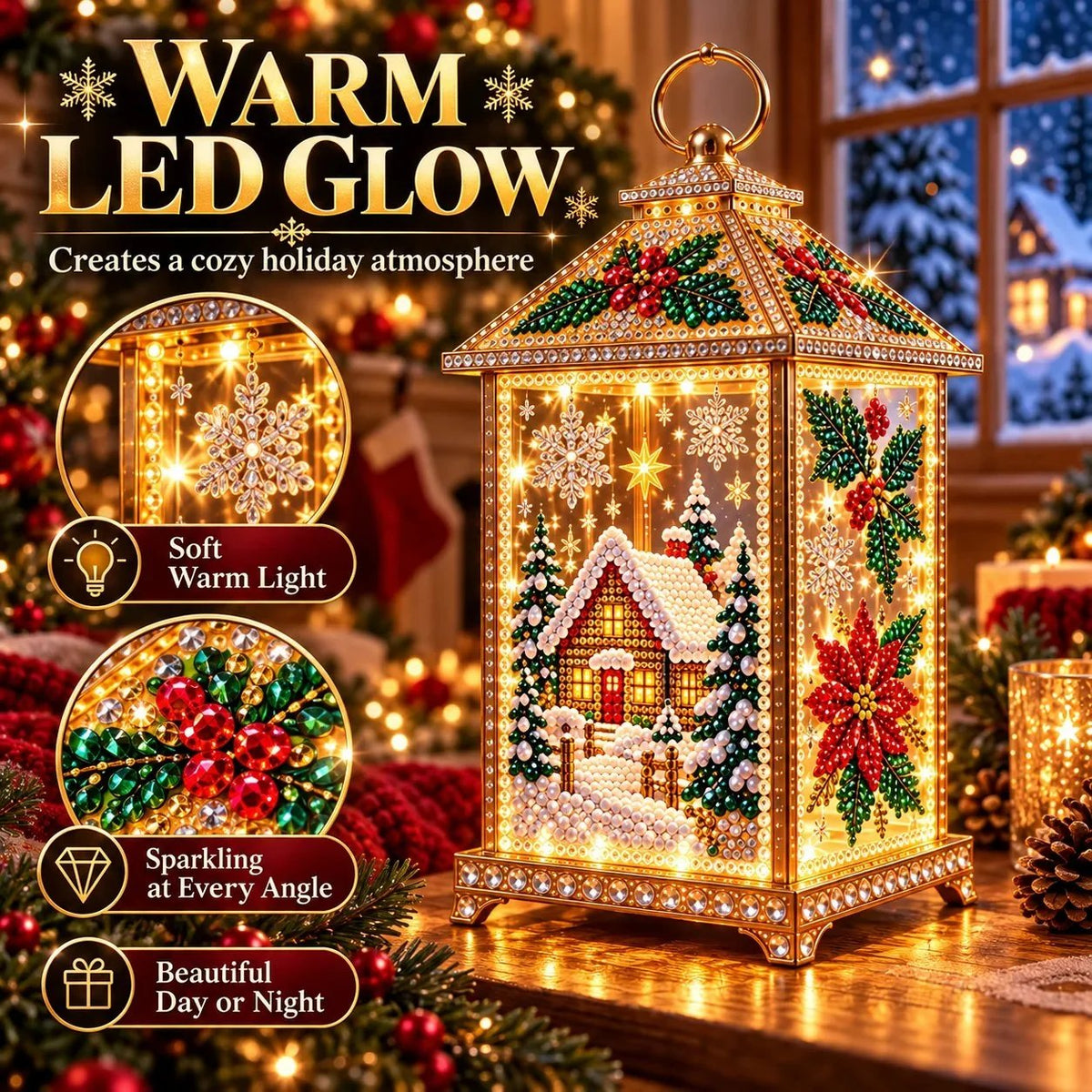 🔥Limited time 70% OFF - ✨💎DIY Light-Up Diamond Art Lantern -  Create Your Own Sparkling Glow