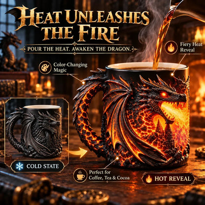 🔥 Last Day 70% OFF 🐉 Dragonfire 3D Heat-Reveal Magic Mug | Add a Hot Drink. Awaken the Dragon.🔥