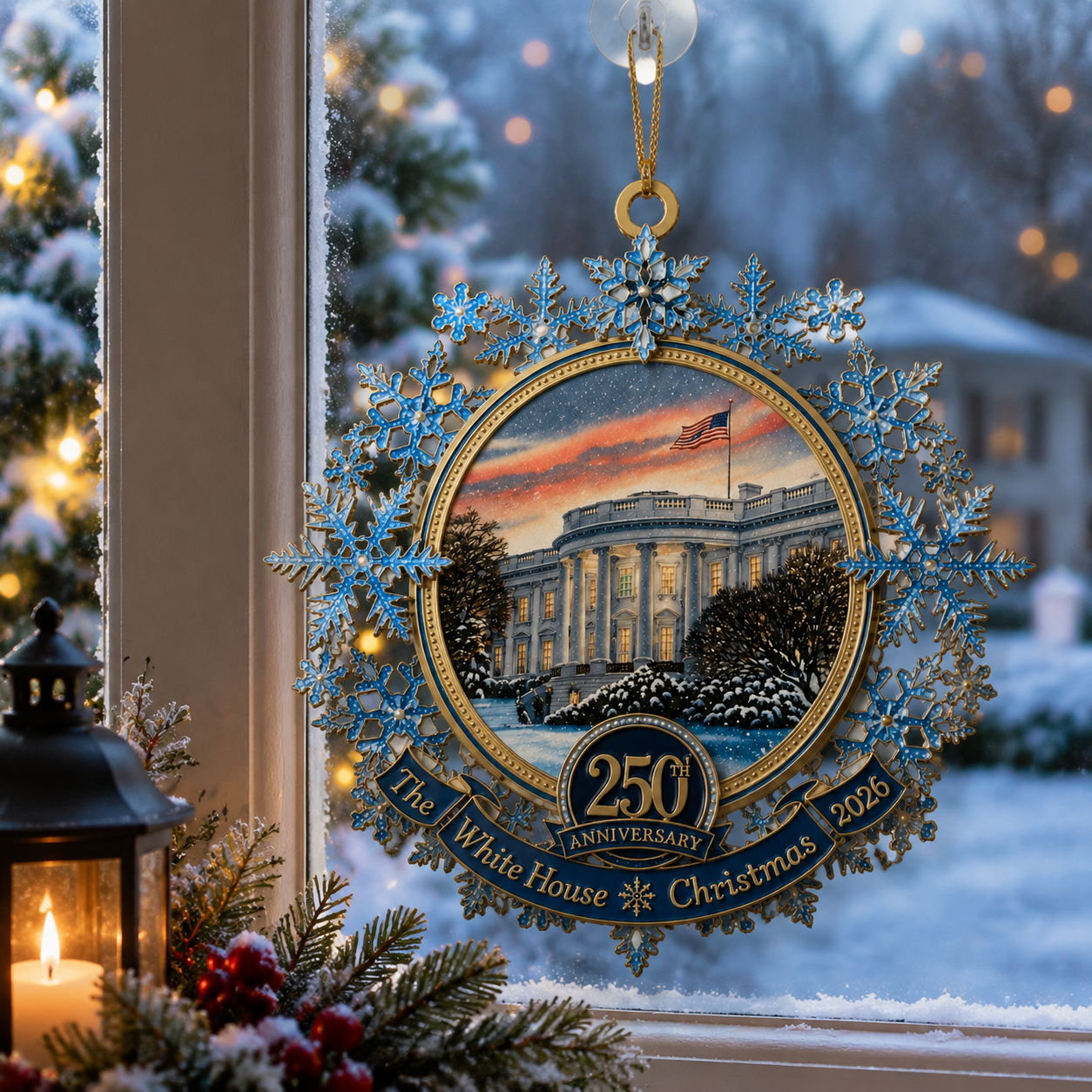 🔥Last Day 70% OFF – 🎄✨White House 250th Anniversary Commemorative Snowflake Ornament