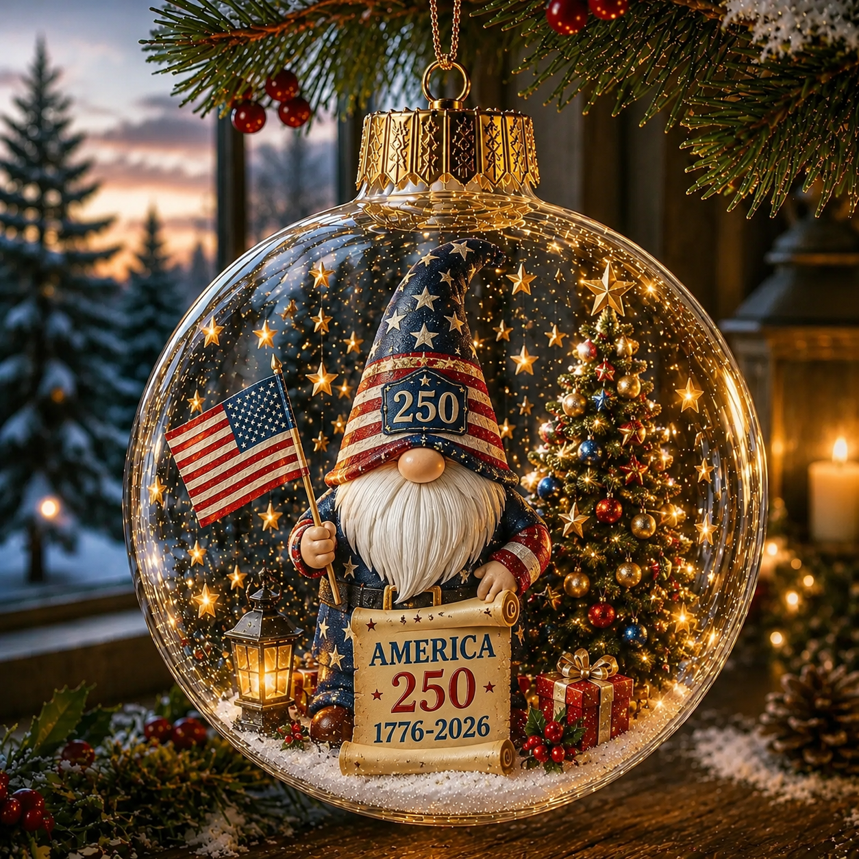 🔥Last Day: Huge Discounts!!🔥 America 250 Heritage Crystal Ornament™
