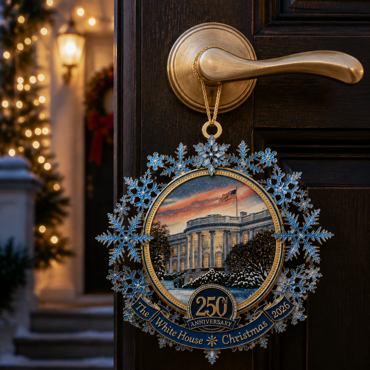 🔥Last Day 70% OFF – 🎄✨White House 250th Anniversary Commemorative Snowflake Ornament