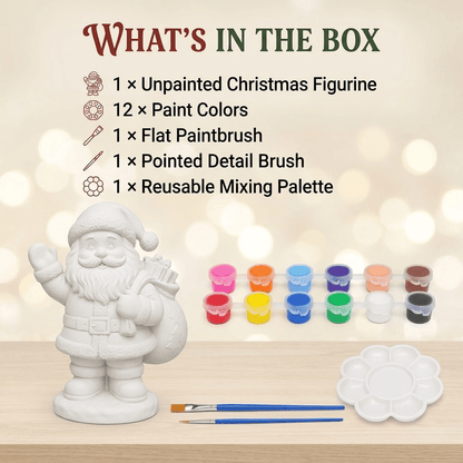 🔥Limited time 70% OFF -🎄- 🎨 Beginner-Friendly DIY Christmas Figurine Painting Kit | Create Your Own Festive Holiday Decorations 🎄💕