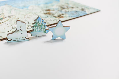 Santa's Arrival - 140 Pieces Wooden Puzzle
