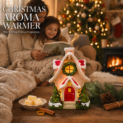🔥Limited time 70% OFF -🎄 Christmas Cottage Aroma Warmer – Wax Melt & Incense Burner ✨🏠