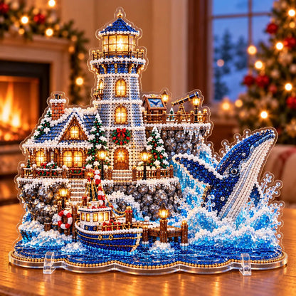 🔥Limited time 70% OFF -💎🎄Christmas Lighthouse Diamond Painting Art Kit - Create Your Own Christmas Lighthouse
